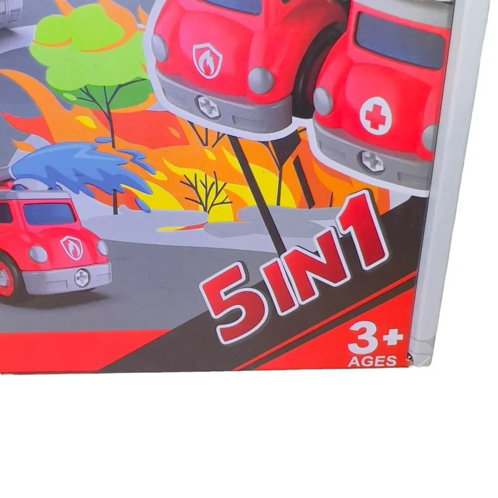 The Rescue Brave Combination & Dissemble STEM -5 in 1 Toy Robot Cars Ages 3+ NEW